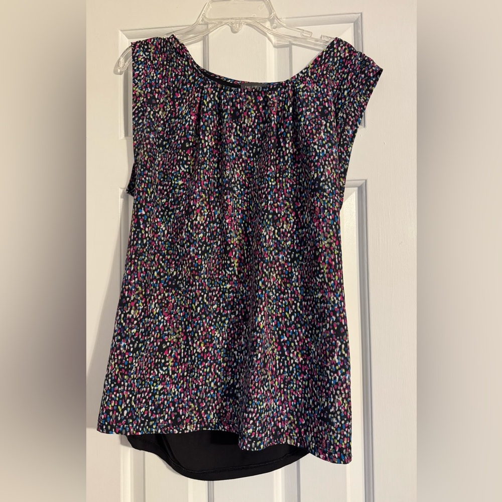 The Limited Black Cap Sleeve Asymmetrical Blouse